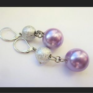 Pink drop earrings, boutique jewelry, new